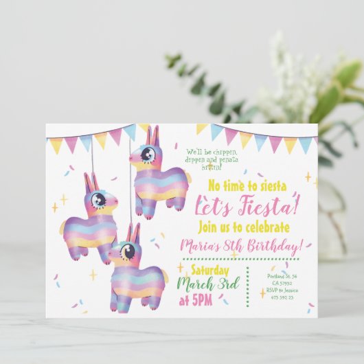 メキシカンフィエスタチンコデマヨ誕生日 招待状 (スタンド正面)