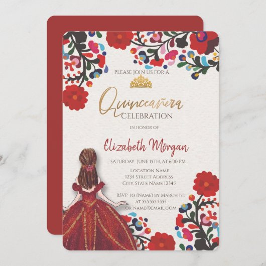 メキシカンフィエスタドレスティアラキンセアニラ 招待状 (正面/裏面)