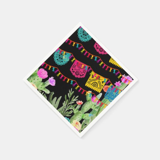 メキシカンフィエスタバナー 花柄サボテン ナプキン スタンダードカクテルナプキン (角)