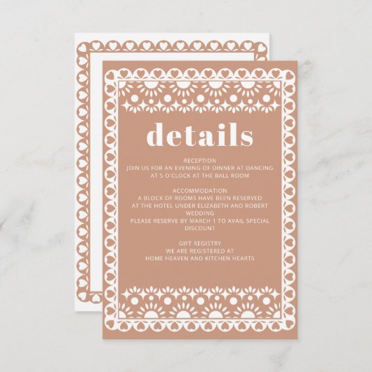 メキシカンフィエスタバロパペルピカドボホ結婚ズ エンクロージャーカード (正面/裏面)