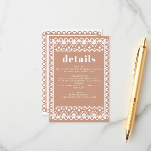 メキシカンフィエスタバロパペルピカドボホ結婚ズ エンクロージャーカード (正面/裏面インサイチュ)