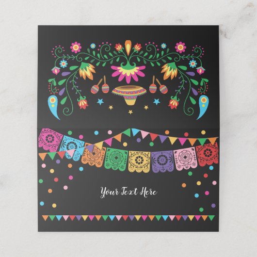 メキシカンフィエスタバースデーパーティードコール紙吹雪 プレイスカード (外部開封)