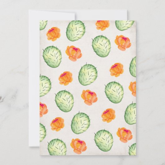 メキシカンフィエスタバースデーパーティー水彩サボテン 招待状 (裏面)