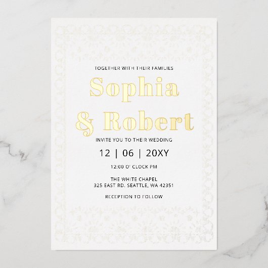 メキシカンフィエスタパペルピカドボホ結婚ズ 箔招待状 (正面)