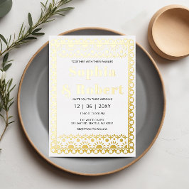 メキシカンフィエスタパペルピカドボホ結婚ズ 箔招待状