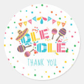 メキシカンフィエスタパーソナライズされた誕生日ありがとう ラウンドシール (正面)