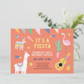 メキシカンフィエスタパーティの招待状ラマ 招待状 (スタンド正面)