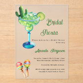 メキシカンフィエスタパーティーグリーン澄んブライダルシャワー アクリル招待状 (正面)