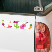 メキシカンフィエスタパーティーソンブレロサグアーロライムピーマン バンパーステッカー (トラック上)