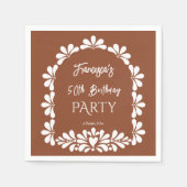 メキシカンフィエスタパーティーテラコッタタラベラカスタム スタンダードカクテルナプキン (正面)