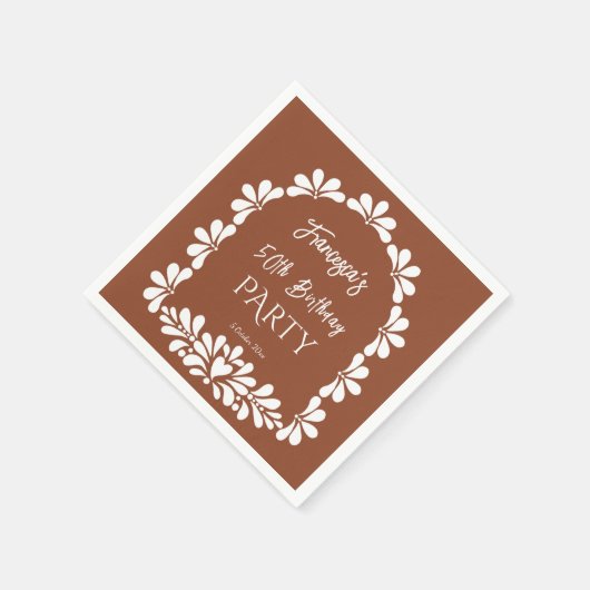 メキシカンフィエスタパーティーテラコッタタラベラカスタム スタンダードカクテルナプキン (角)