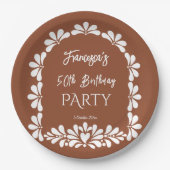 メキシカンフィエスタパーティーテラコッタタラベラカスタム ペーパープレート (正面)