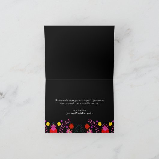 メキシカンフィエスタパーティーフローラ折り畳みサンキューカード サンキューカード (内部)