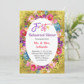 メキシカンフィエスタパーティー金ゴールドリハーサルディナー金ゴールド 招待状 (スタンド正面)