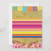 メキシカンフィエスタパーティー金ゴールドリハーサルディナー金ゴールド 招待状 (裏面)