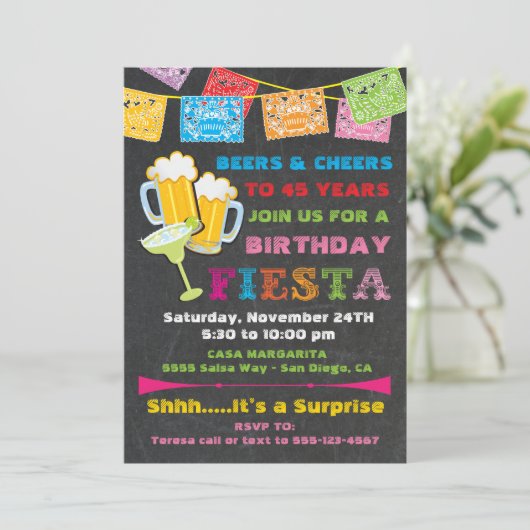メキシカンフィエスタビール誕生日パーティーの招待 招待状 (スタンド正面)