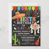 メキシカンフィエスタピナタパーティーブライトカラー誕生日 招待状 (正面)