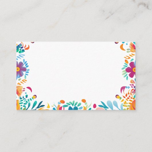 メキシカンフィエスタピンクイエローフラワーズブライダルシャワー エンクロージャーカード (裏面)