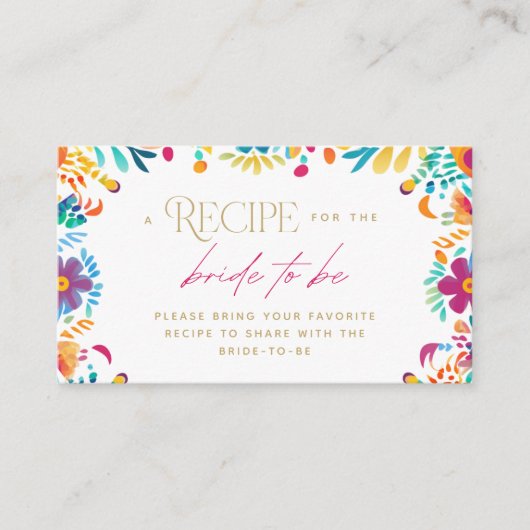 メキシカンフィエスタピンクイエローフラワーズブライダルシャワー エンクロージャーカード (正面)