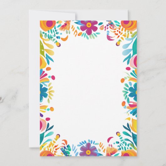 メキシカンフィエスタピンクイエローフラワーベビーシャワー 招待状 (裏面)