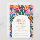 メキシカンフィエスタピンクフローラブライダルフィエスタシャワー 招待状 (正面)