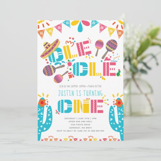 メキシカンフィエスタファースト誕生日 招待状 (スタンド正面)