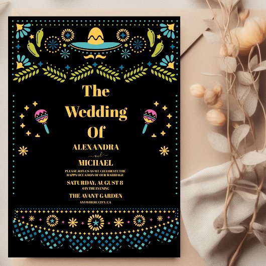 メキシカンフィエスタフォーカルアート結婚フローラ 招待状