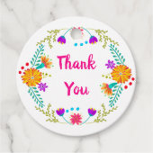 メキシカンフィエスタフォークアートフラワーズピンクサンキュー フェイバータグ (正面)