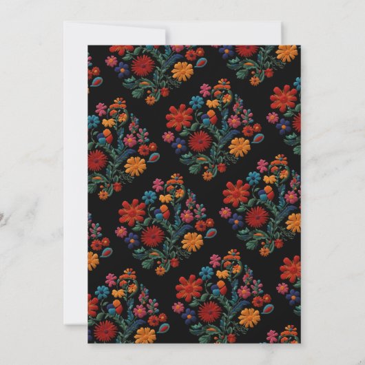 メキシカンフィエスタフォークアートフローラ刺繍誕生日 招待状 (裏面)