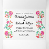 メキシカンフィエスタフォークアートフローラ 三つ折り招待状 (内部中)