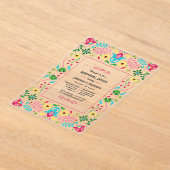 メキシカンフィエスタフォークアートリハーサルディナー アクリル招待状 (レイダウン)