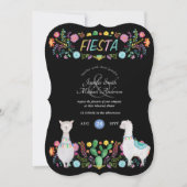 メキシカンフィエスタフォークフラワーズラマスANYカップル 招待状 (正面)