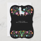 メキシカンフィエスタフォークフラワーズラマスANYカップル 招待状 (裏面)