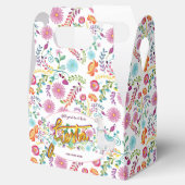 メキシカンフィエスタフォークフラワーズラマパーソナライズされた フェイバーボックス (オープン)