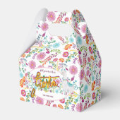 メキシカンフィエスタフォークフラワーズラマパーソナライズされた フェイバーボックス (正面サイド)