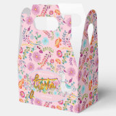 メキシカンフィエスタフォークフラワーラマピンクパーソナライズされたク フェイバーボックス (オープン)