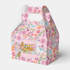 メキシカンフィエスタフォークフラワーラマピンクパーソナライズされたク フェイバーボックス