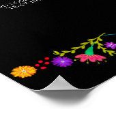 メキシカンフィエスタフラワーアエイカスタム文字 ポスター (角)