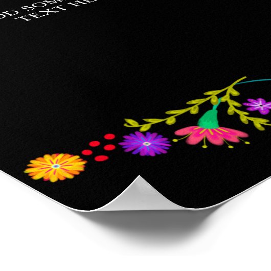 メキシカンフィエスタフラワーアエイカスタム文字 ポスター (角)