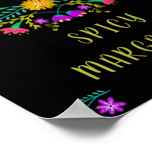 メキシカンフィエスタフラワーシグネチャーカクテルバー標識 ポスター (角)