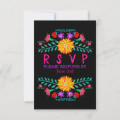 メキシカンフィエスタフラワーズブラックキンセアニェラ 出欠カード (正面)