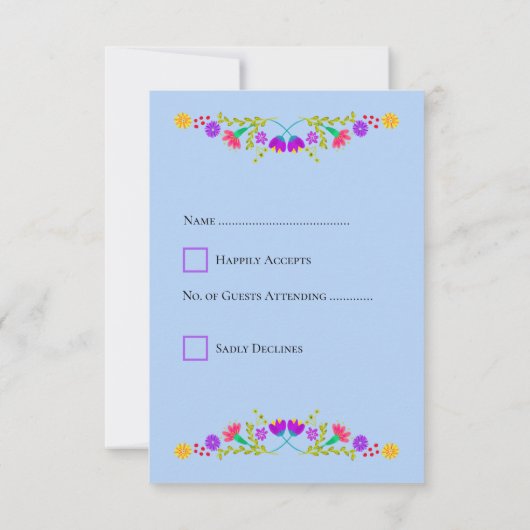 メキシカンフィエスタフラワーズライトブルーキンセアニェラ 出欠カード (裏面)