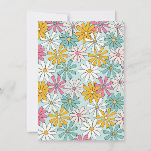 メキシカンフィエスタフラワーパワーモダンレトロ誕生日 招待状 (裏面)