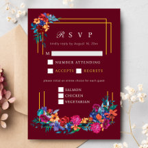 メキシカンフィエスタフラワー結婚ズブルゴーニュRSVP