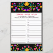 メキシカンフィエスタフローラシャワーゲーム回答シート (正面)