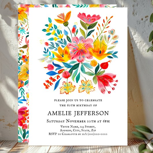 メキシカンフィエスタフローラテーマ誕生日 招待状