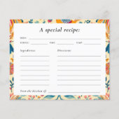 メキシカンフィエスタフローラブライダルシャワーレシピカード (正面)