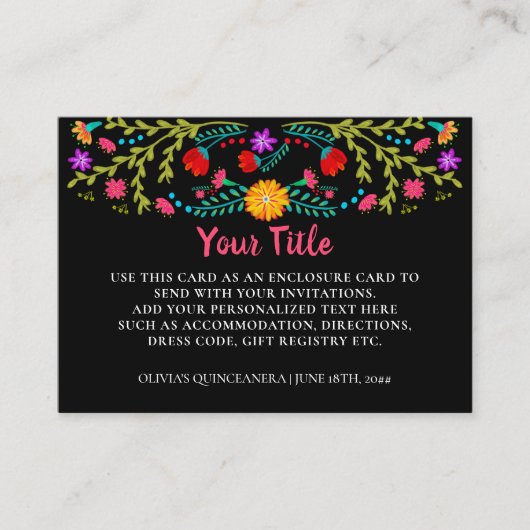 メキシカンフィエスタフローラブラックカスタムエンクロージャー エンクロージャーカード (正面)