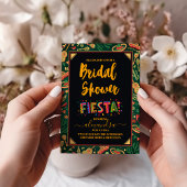 メキシカンフィエスタフローラブラックカラフルブライダルシャワー 招待状