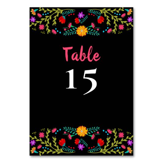 メキシカンフィエスタフローラブラックディナー テーブルナンバー (裏面)